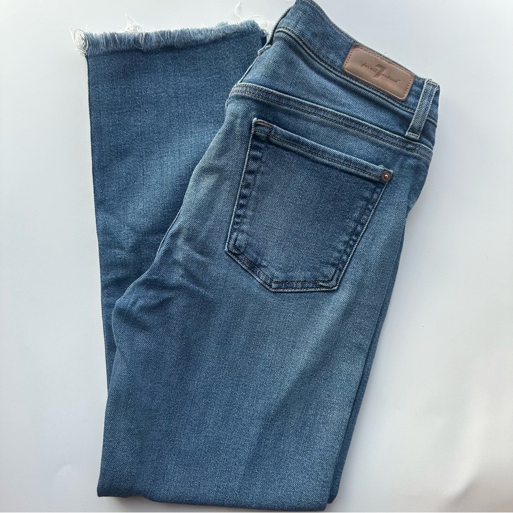 7 For All Mankind | Luxe Vintage Edie Cut Off Hem Jeans | Size 28